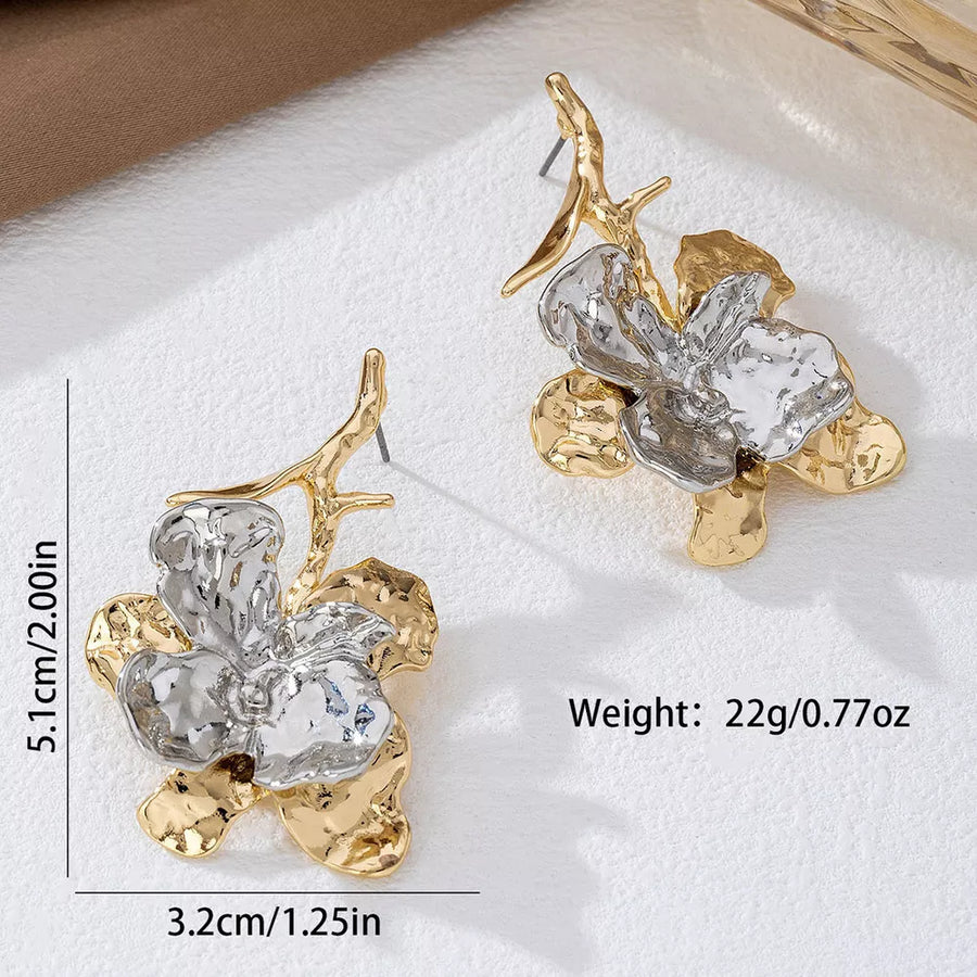 gold earrings with drop and post-back