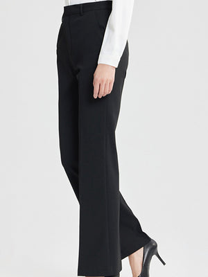 Polyester dress pants in Navy with slim silhouette