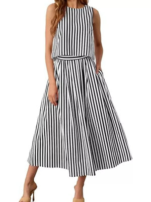 Red two-piece set with midi and pullover