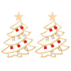 red earrings with zircon embellishment and not applicable