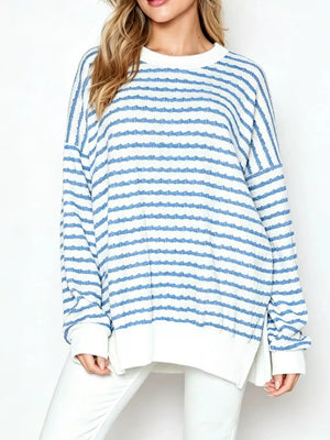 classic pullover sweater in cream with crew neck