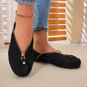 Polyester, Rubber Imported Size & flats in black with flats silhouette