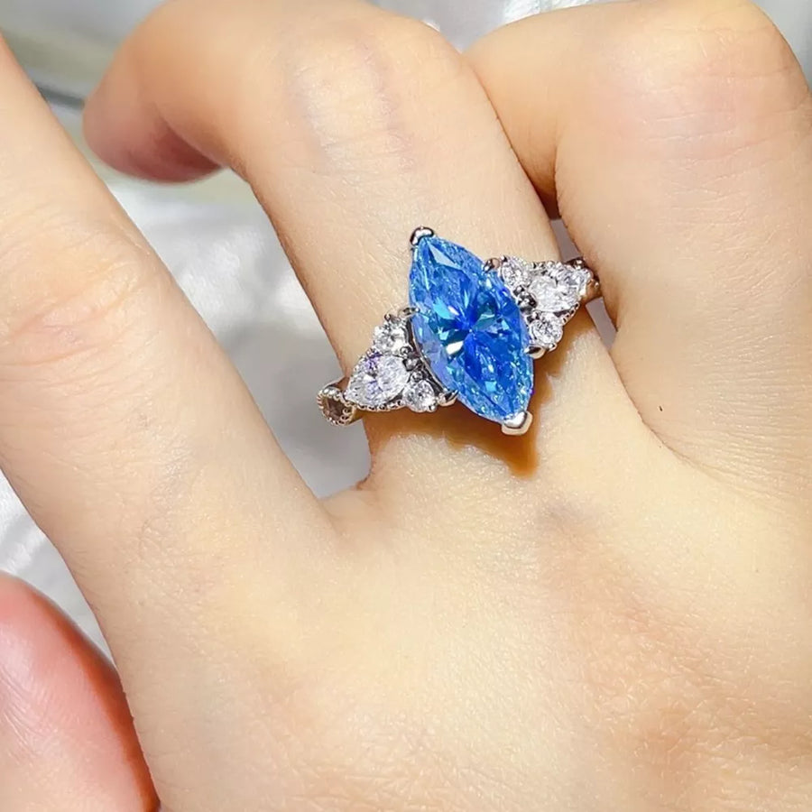 Pastel Blue with 3 Carat 925 Ring
