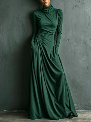 Dark Green maxi dress with maxi and pullover