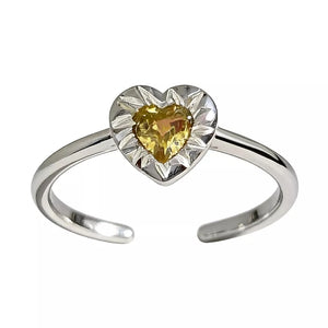 ring featuring heart-shaped in Yellow with 925 sterling silver,Zircon Care instructions: Avoid wearing during exercise, as