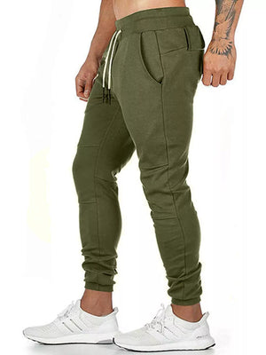 Men's Drawstring Slim Fit Joggers in Black