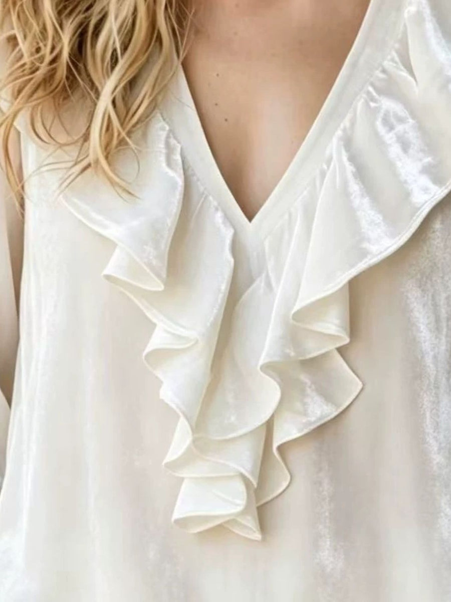 Black Forest relaxed blouse with v-neck