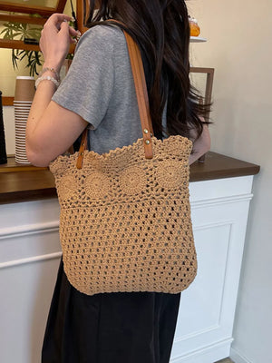 Polyester Imported Size & tote in tan with boxy silhouette