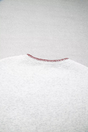 sweatshirt featuring graphic in Light Gray with 50% polyester, 50% cotton Care instructions: Machine wash cold texture