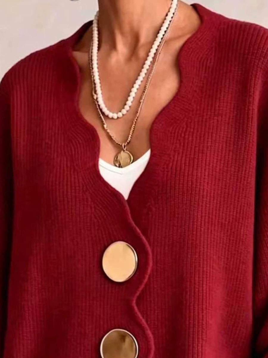 modern cardigan in Black with v-neck