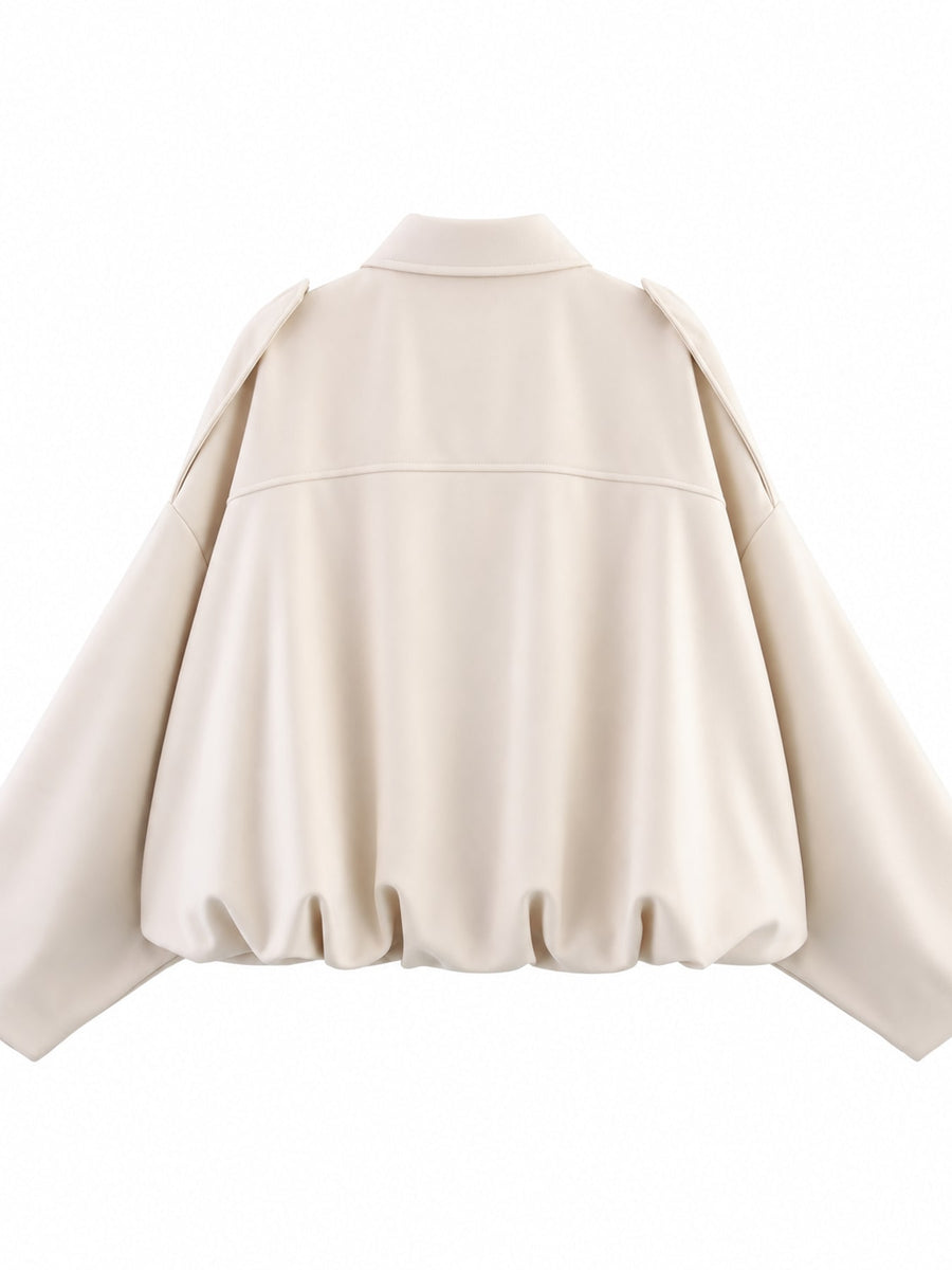 Polyester 100% Care instructions: Hand wash cold bomber jacket in Army Green with oversized silhouette