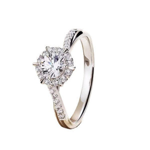 1 Carat Moissanite 925 Sterling Silver Ring in silver with moissanite stone