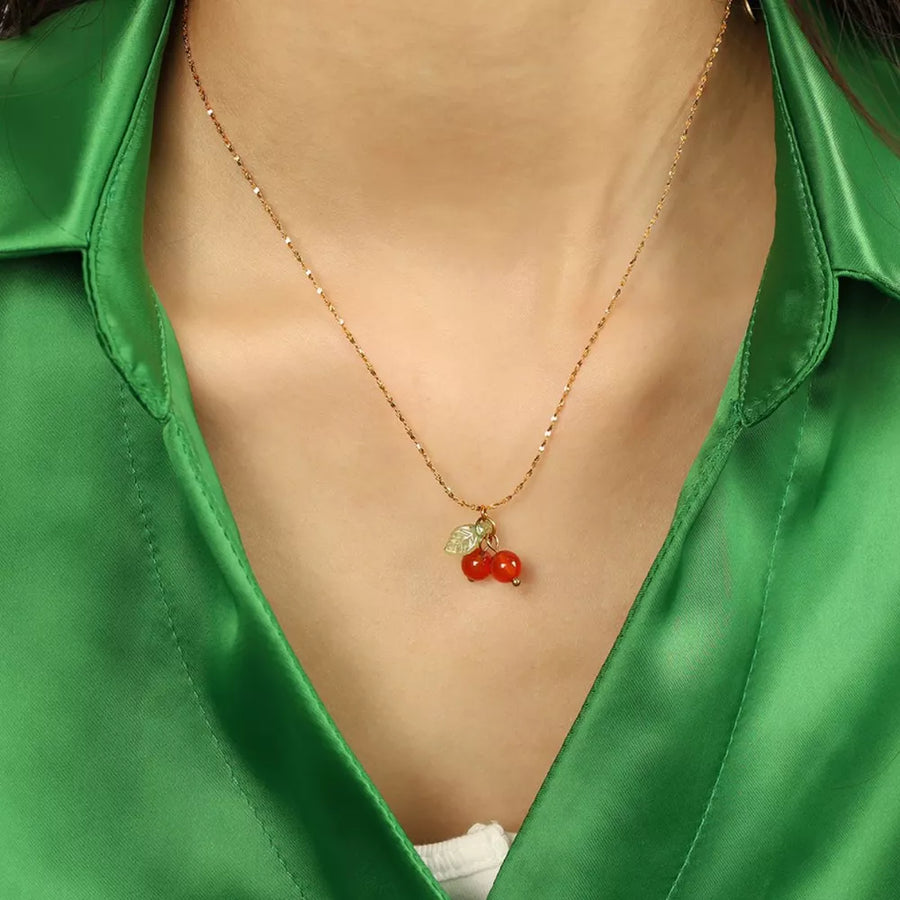 18K Gold-Plated,Titanium Steel,Agate Care instructions: Avoid wearing during exe necklace in light green with straight