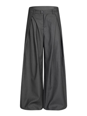 wide-leg pants in Grey with adjustable and full-length
