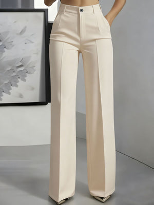 100% polyester Care instructions: Machine wash cold wide-leg pants in Red with flared silhouette