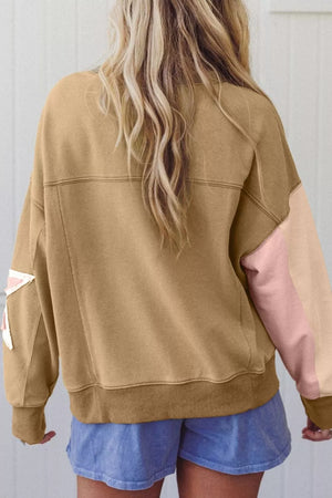 blush pink sweatshirt featuring oversized and star