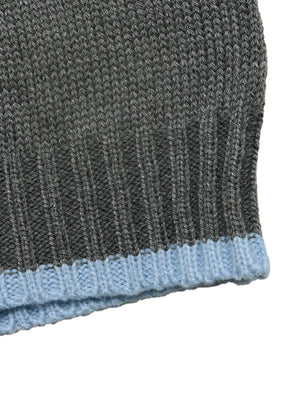 Dark Gray relaxed crewneck sweater with crew neck