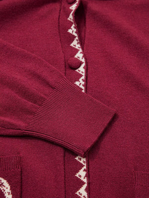 burgundy cardigan