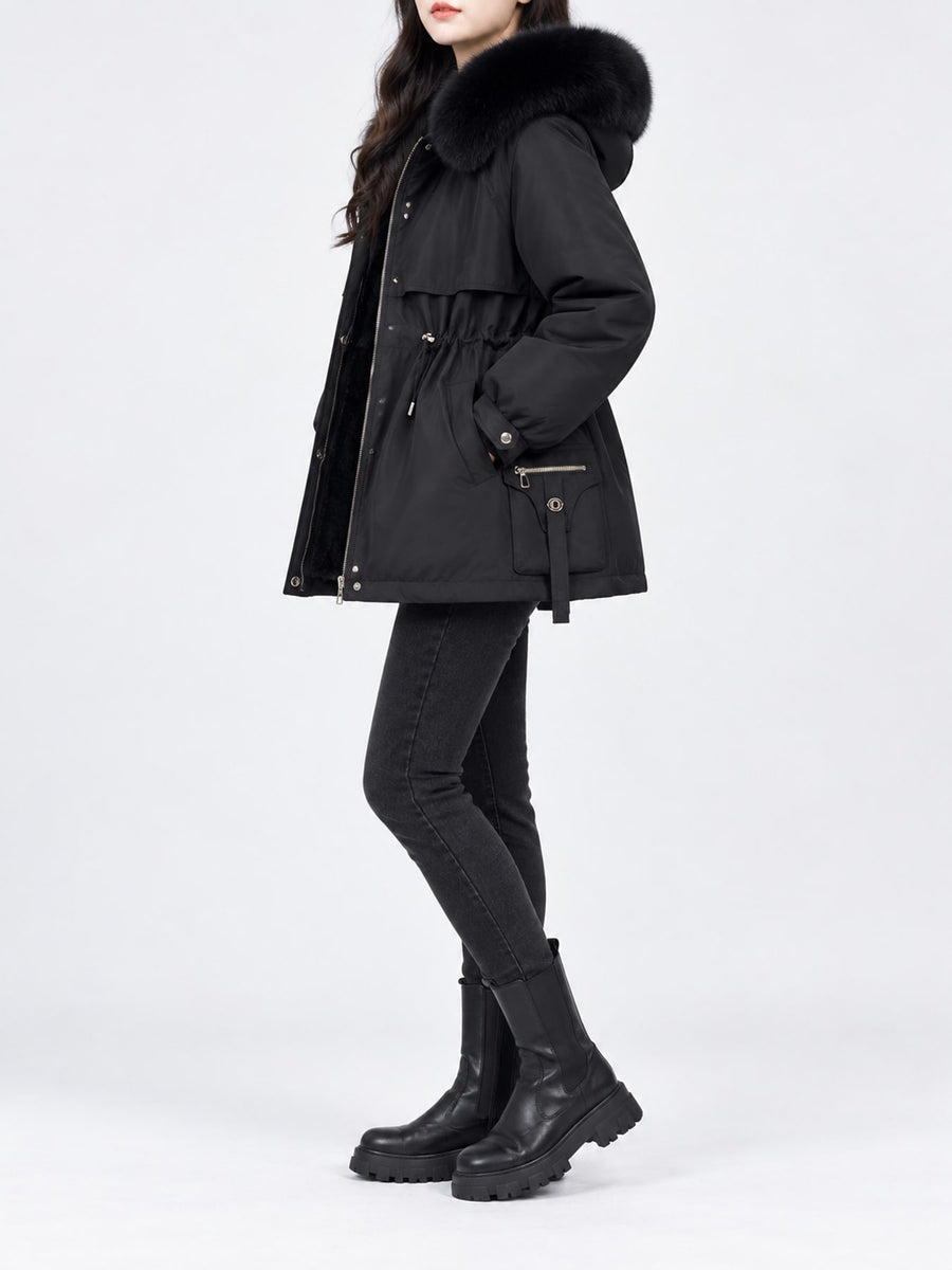 classic parka in brown with hooded