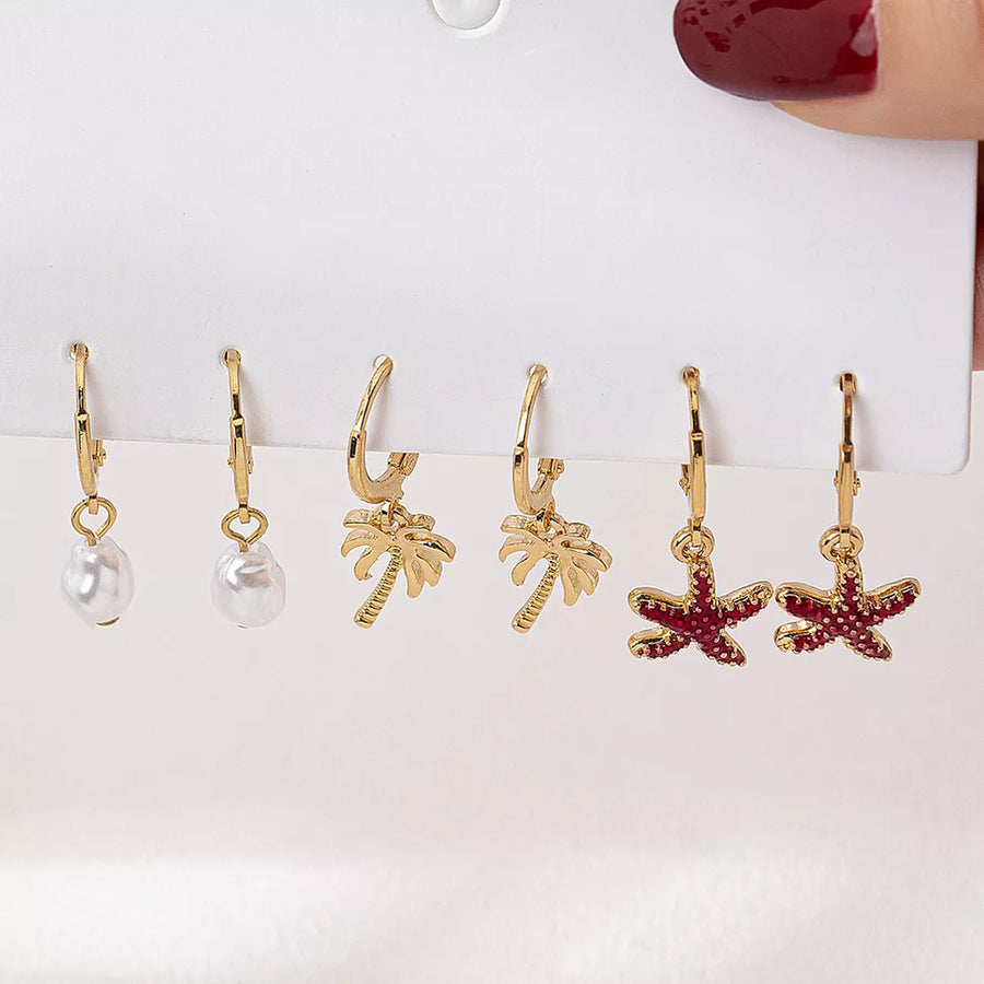 Synthetic Pearl, 18K Gold-Plated, Alloy, Rhinestone Care instructions: Avoid wea earrings in red with straight silhouette