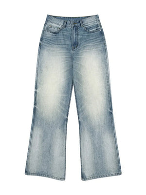 Medium Men's Vintage Wash Flare Jeans Plus Size