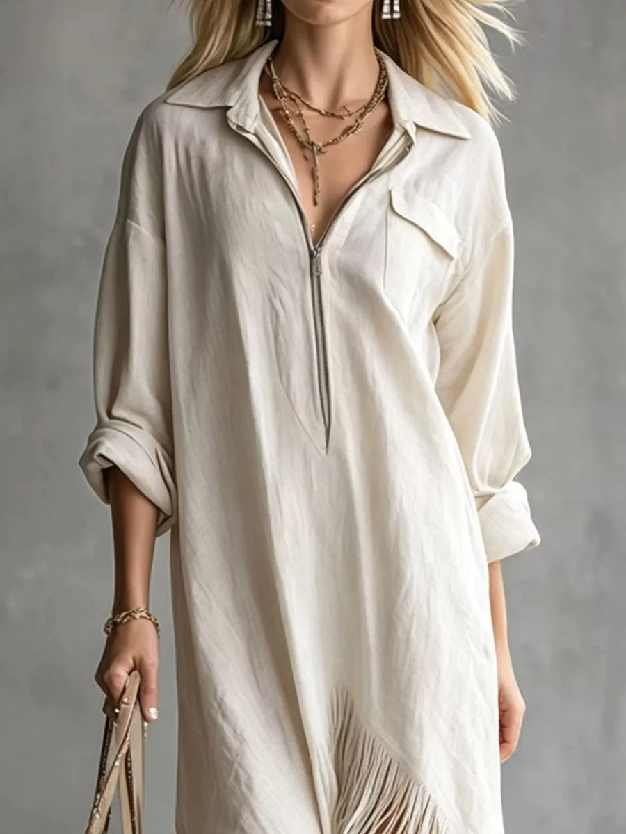 100% polyester Care instructions: Machine wash cold shirt dress in Light Green with relaxed silhouette