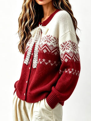 charcoal relaxed cardigan with round neck