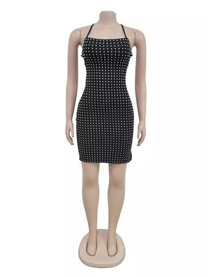 black bodycon dress with mini and pullover