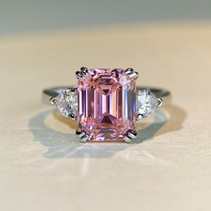 ring featuring geometric in clear with 925 sterling silver,Zircon Care instructions: Avoid wearing during exercise, as