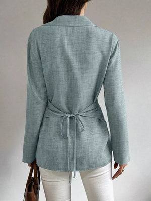 beige regular blouse with collared