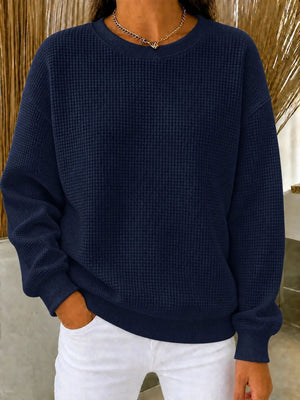Sage sweatshirt featuring waffle-knit and waffle knit