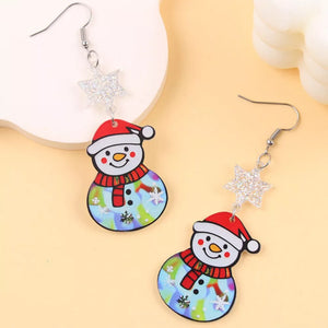 silver earrings with drop and hook-and-eye