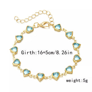 bracelet in Gold with heart-motif and adjustable length