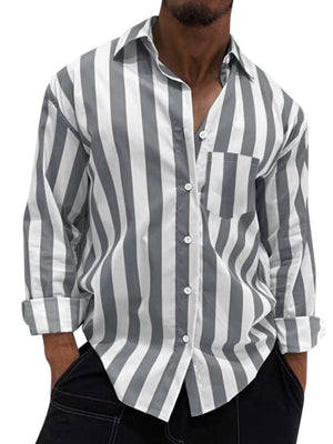 Yellow Men's Button Up Long Sleeve Shirt