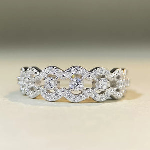 ring featuring geometric in Silver with 925 sterling silver,Zircon Care instructions: Avoid wearing during exercise, as