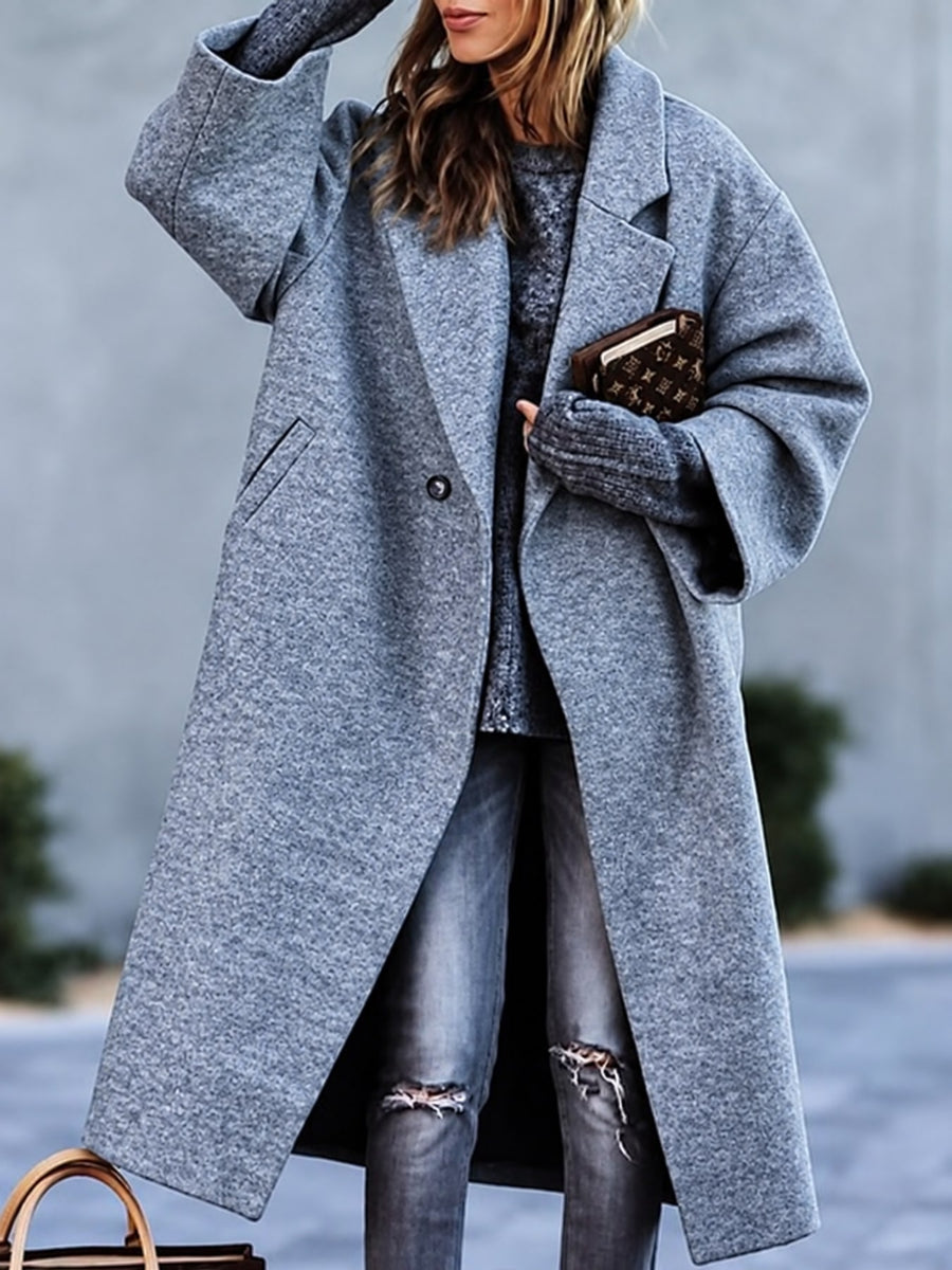 classic overcoat in Gray with notch lapel