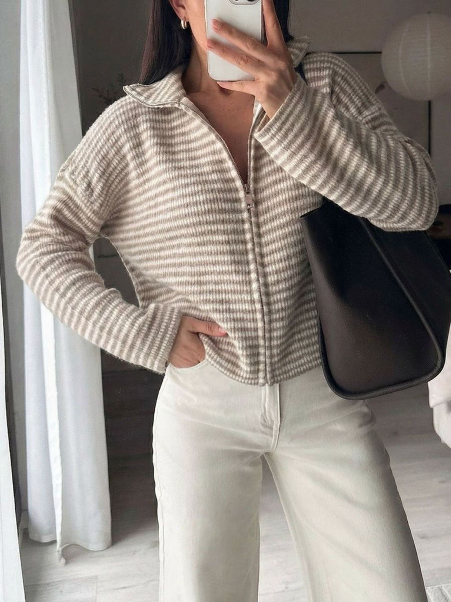 100% polyester Care instructions: Machine wash cold cardigan in Coffee Powder with relaxed silhouette