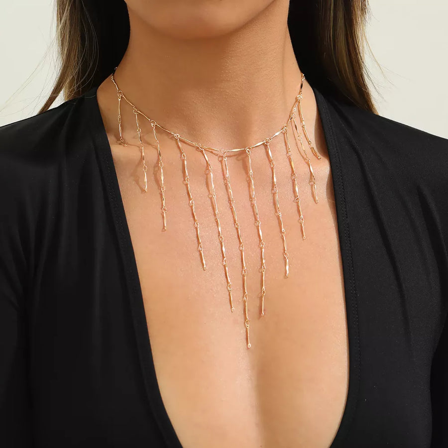 18K Gold-Plated,Alloy Care instructions: Avoid wearing during exercise, as sweat necklace in Gold with straight silhouette