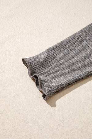 Dark Gray slim henley with v-neck