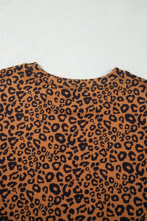 modern pajama set in Brown with crew neck