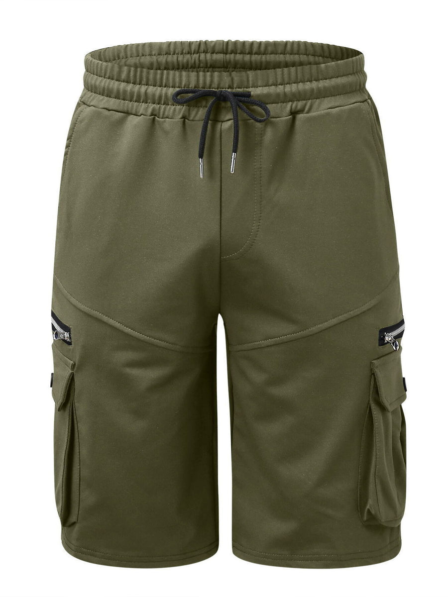 cargo shorts in White with drawstring waist and bermuda