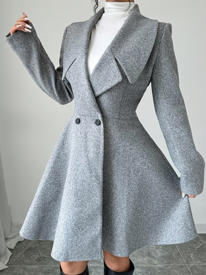 Dark Brown overcoat with thigh-length and button-front