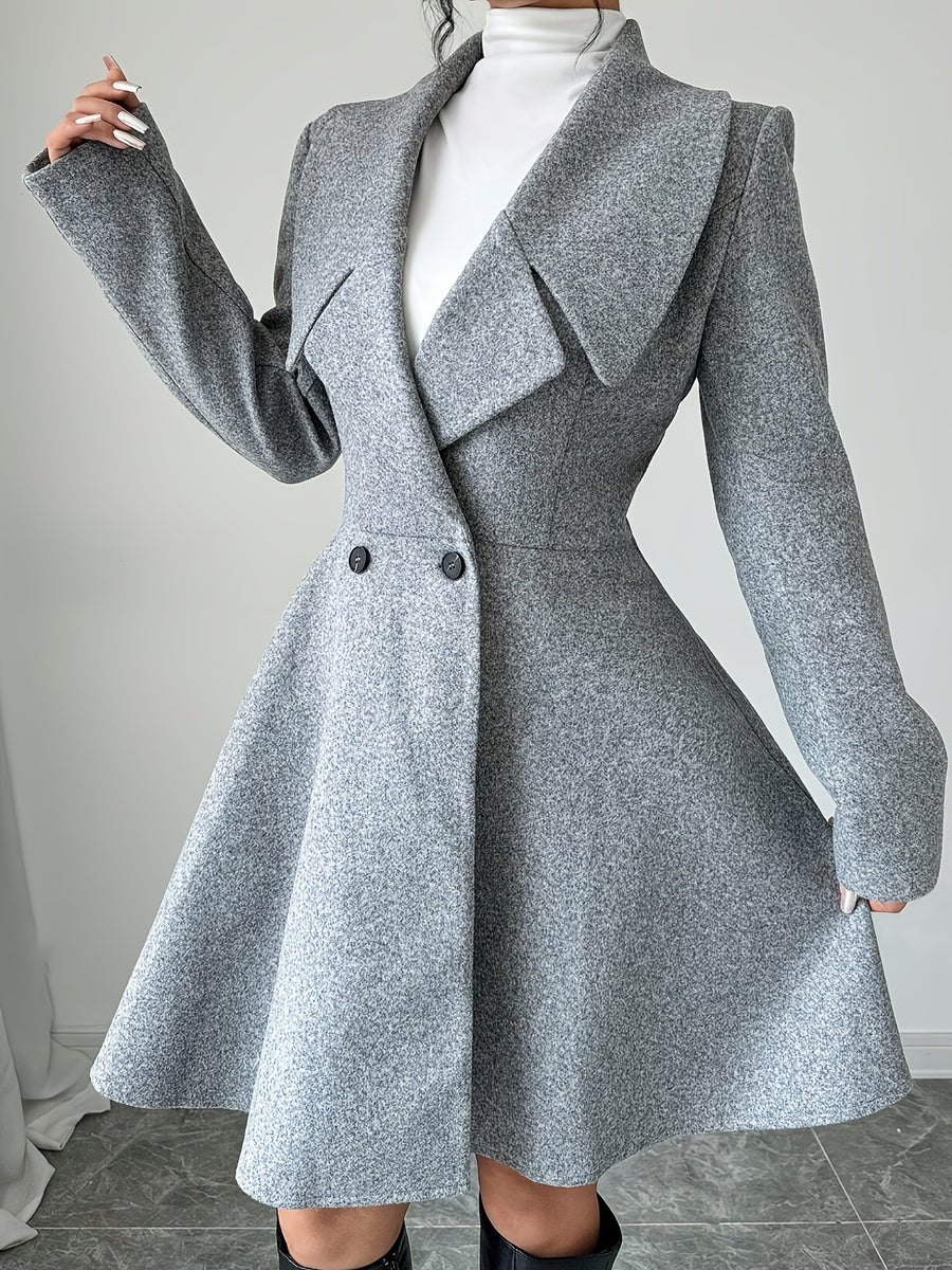 Dark Brown overcoat with thigh-length and button-front