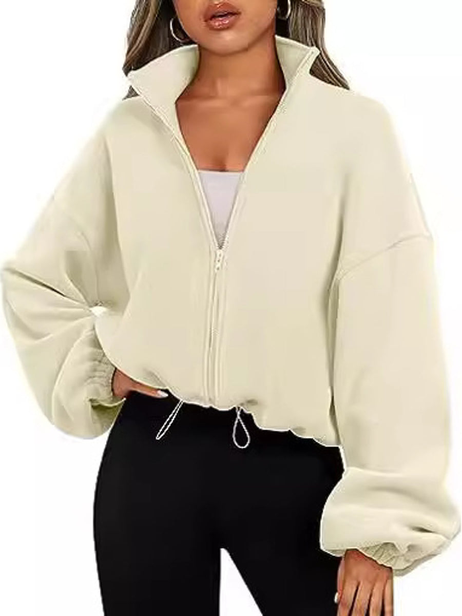 athleisure windbreaker in Light Blue with collared