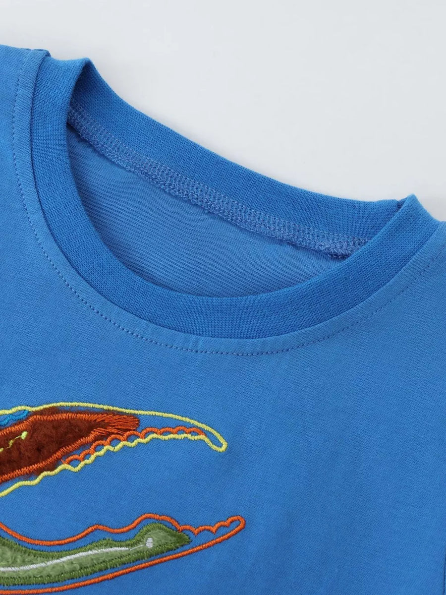 Children's Crab Embroidered T-shirt And Shorts Set option 3