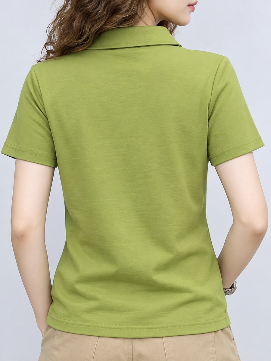 Polyester and spandex blend polo shirt in Orange with relaxed silhouette
