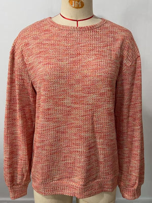 light blue pullover sweater with stretchy and long sleeve