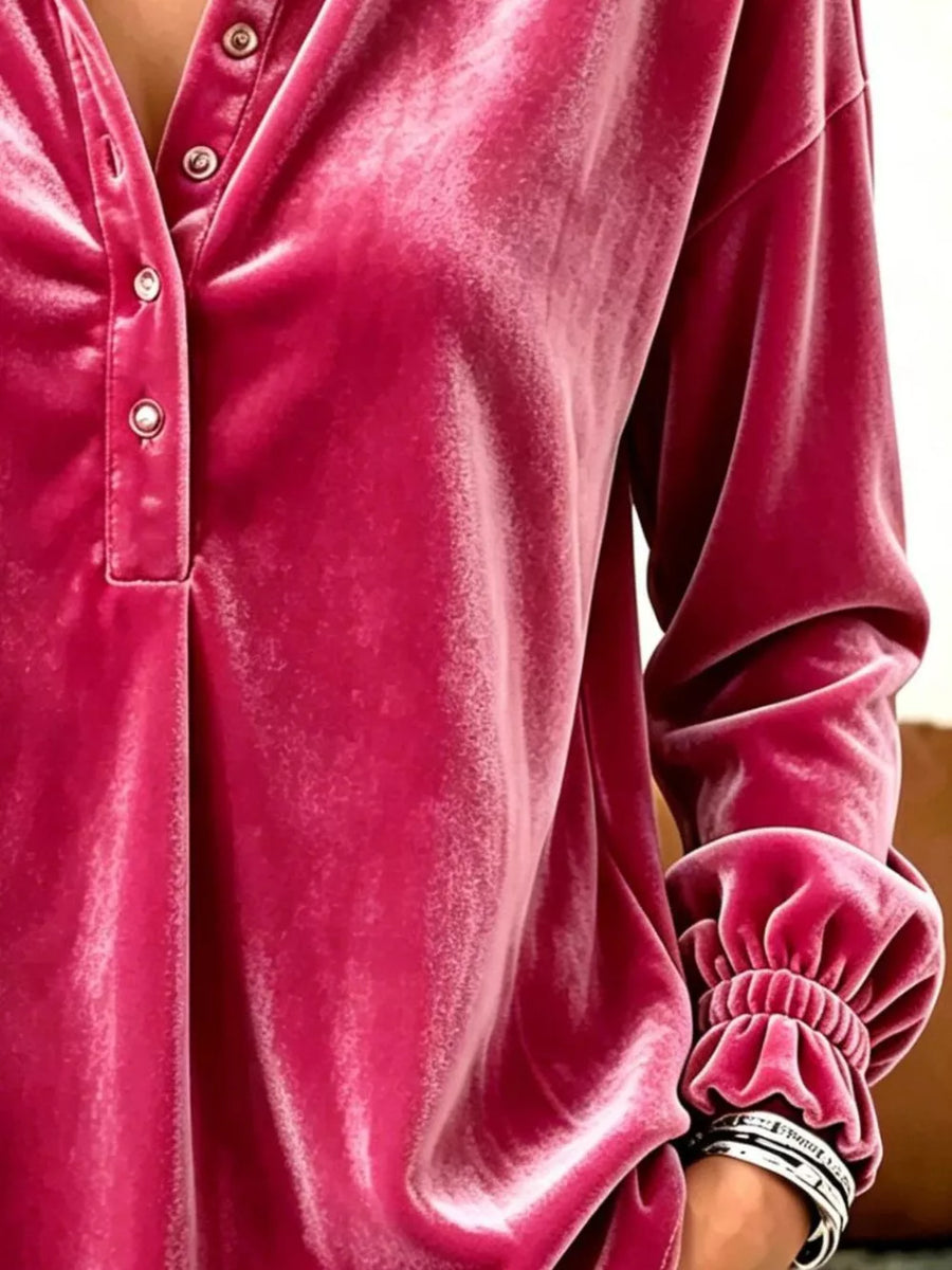 romantic blouse in Burgundy with collared