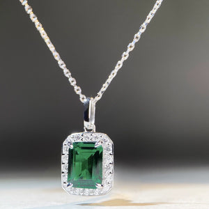 925 sterling silver, Zircon Care instructions: Avoid wearing during exercise, as necklace in Dark Green with not applicable