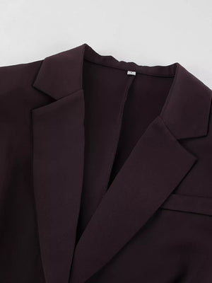 One-button Blazer And Wide-leg Pants Set option 9
